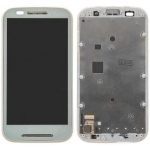 Дисплей для Motorola XT1021 Moto E/XT1022/XT1023/XT1025 + touchscreen, белый, с передней панелью
