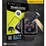 Защитная пленка для Apple Watch 4 / 5 / 6 / SE 44mm, с черной рамкой, противоударная, 0.3mm, 3D, Stealth Armor Watch Screen Protector, X-One