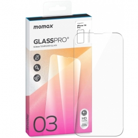 Защитное стекло для iPhone 14 Pro/15, прозрачное, на весь дисплей, 0.3mm, 2.5D, 9H, Glass Pro+, Full Cover Filter HD, Momax (PZAP22MB1T)