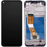 Дисплей для Samsung A115U Galaxy A11/A115A, версия USA 159.5 mm + touchscreen, черный, оригинал (Китай) с передней панелью