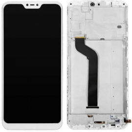 Дисплей для Xiaomi Mi A2 Lite/Redmi 6 Pro + touchscreen, белый, с передней панелью, без шлейфа датчика приближения