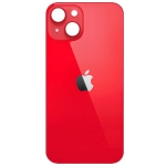 Задняя крышка для iPhone 14, красная, Red, с большими отверстиями под окошки камер, копия высокого качества
