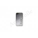 Чехол накладка на iPhone 4/4S, пластиковый, ILUV Sentinel Metallic Case, серый