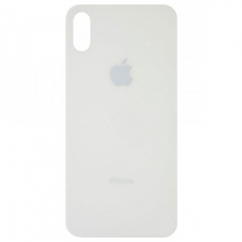 Задняя крышка для iPhone X, белая, Silver,  с маленькими отверстиями под окошки камер