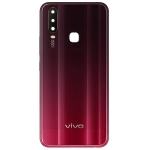 Задняя крышка Vivo Y15, красная, Burgundy Red + стекло камеры